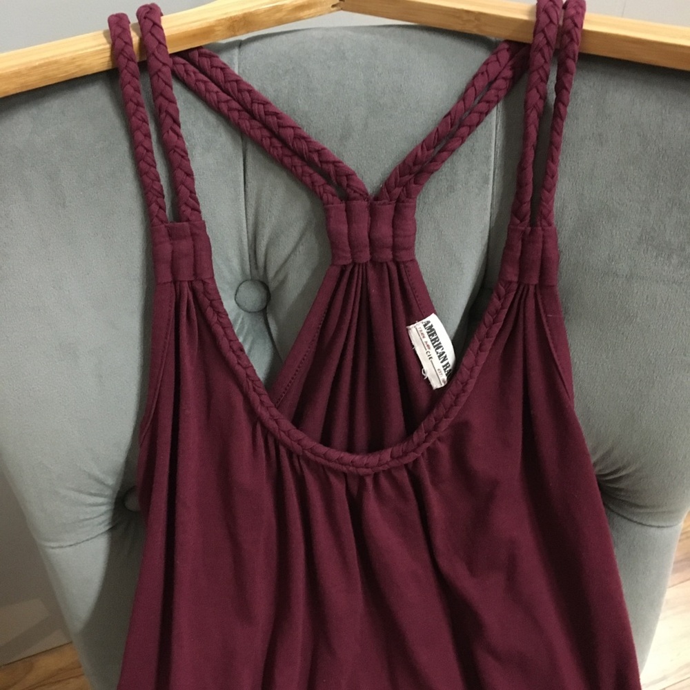 •American Rag Burgundy Racer Back Tee - Picture 2 of 4